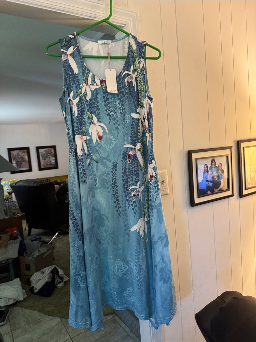 Hotouch Blue Floral Sleeveless Maxi Dress